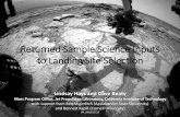 Returned Sample Science Inputs to Landing Site Selection RS… · Returned Sample Science Inputs to Landing Site Selection Lindsay Hays and Dave Beaty Mars Program Office, ... •A