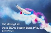 The Missing Link: Using SEO to Support Brand, PR & …...PR native content display ads retargeting remarketing sponsorship facebook celebrity endorsements paid facebook blogging podcasts