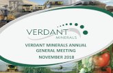 VERDANT MINERALS ANNUAL GENERAL MEETING NOVEMBER …s... · 2018-11-29 · Phosphate Rock Specifications Range of Ammaroo Phosphate Rock Concentrate Specifications based on the sample