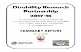 Disability Research Partnership 2017-18 - sfnfci.ca · It is broadly acknowledged that research and a general understanding of how ‘disability’ is defined, conceptualized, and