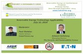 Renewable Energy Technology ... › wp-content › uploads › 2014 › 09 › Renewable-E… · Renewable Energy Technology Applicability July 10, 2014 Moderator: Paul Sheldon Senior