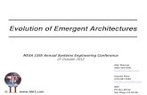 Evolution of Emergent Architectures · 2017-05-18 · Evolution of Emergent Architectures Alan Brenner (858) 354-2000 al.brenner@bbi2.com Claudia Rose (619) 997-5492 claudia.rose@bbi2.com
