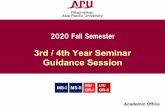 3rd / 4th Year Seminar Guidance Sessionen.apu.ac.jp/.../public/seminar/20FA_Guidance_Material_E.pdf*If you register for a sub-seminar from the other college, the credits will be counted