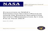 Final Report - IG-20-017 - Evaluation of NASA's …Act for Fiscal Year 2019 June 25, 2020 NASA Office of Inspector General Office of Audits IG-20-017 (A-19-011-00) In fiscal year (FY)