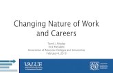 Changing Nature of Work and Careers - Minnesota State · Changing Nature of Work and Careers Terrel L Rhodes Vice President Association of American Colleges and Universities February