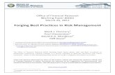 Forgging BBest Practices in Risk MManaggementfinancialresearch.gov/working-papers/files/OFRwp... · a comparison of the incentive effects of compensation contracts and leads to recommendations