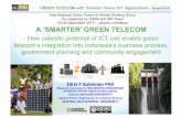 A ‘SMARTER’ GREEN TELECOM · GREEN TELECOM with ‘Smarter’ Green ICT Applications 2 1. Meaningful Broadband Initiative 2. ’Smarter’ Green Telecom in Closing the Digital,
