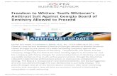Freedom to Whiten: Teeth-Whitener’s Antitrust Suit … Meeting...Antitrust Suit Against Georgia Board of Dentistry Allowed to Proceed Earlier this week, in Colindres v. Battle, et