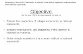 Objective - Lehi Mathlehimath.weebly.com/uploads/5/0/2/5/5025433/lesson_2.4... · 2018-10-17 · Secondary 2 lesson 2.4: Rational v Irrational, solve radical equations and equations