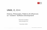 History, Philosophy, Patterns & Influences on …...2009/11/20  · Institut für Softwaretechnik und Interaktive Systeme UNIX, C, C++ History, Philosophy, Patterns & Influences on