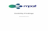 Usability Findings - MPAT websitempat.eu/wp-content/uploads/2016/07/d3.2_v1.0.pdf · 30.06.2016 D3.2 Usability Findings page 4 Executive Summary In previous work, we outlined a plan