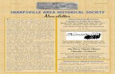 Sharpsville Area Historical Society Newsletter...Sharpsville Area Historical Society Newsletter Vol. V, No. 3 September 2016 Volunteer Opportunities Workers are needed to run the Historical