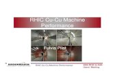 RHIC Cu-Cu Machine Performance · RHIC Cu-Cu Machine Performance 2005 RHIC & AGS Users’ Meeting overall results delivered 15 nb-1 in the 100 GeV/u run (HE), more than twice the