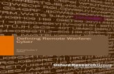Defining Remote Warfare: Cyber - VERTIC · Defining Remote Warfare: Cyber Briefing Number 2 VERTIC [Date] 1 ... Boko Haram, al-Qaeda and Al-Shabaab without deploying ... For the purposes