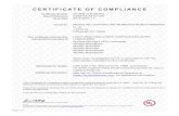 CERTIFICATE OF COMPLIANCE...CERTIFICATE OF COMPLIANCE Certificate Number -E346753Report Reference E346753-20161125 Issue Date -MAY17 Bruce Mahrenholz, Director North American Certification