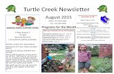 Turtle reek Newsletter - Allegheny County Family Support › ...Aug2015.pdf · Turtle reek Newsletter August 2015 Programs for the Month Pioneer Park Office: 412-823-2060 Fax: 412-829-6958