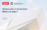 Startup jobs in Amsterdam - blog.dealroom.co · Fintech and SaaS (enterprise software) have been the top producers of new jobs. Food Tech is the fastest growing industry, followed