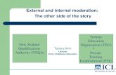 External and internal moderation: The other side of …...External and internal moderation: The other side of the story Tahera Afrin Lecturer Early Childhood Education Tertiary Education