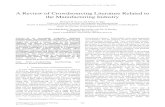 A Review of Crowdsourcing Literature Related to …...A Review of Crowdsourcing Literature Related to the Manufacturing Industry Richard D. Evans and James X. Gao Centre for Innovative