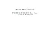 Acer Projector P5205/S5200 Series User's Guide · Record the model number, serial number, purch ase date and place of purchase information in the space provided below. The serial