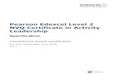 Pearson Edexcel Level 2 NVQ Certificate in Activity Leadership · Unit 13: Enable disabled people to take part in activities 134 ... Level 2 NVQ Certificate in Activity Leadership