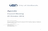 2016 Council Meeting Agenda - 25 October · 2016-10-18 · 1 . Agenda . Council Meeting . 25 October 2016 . Dear Council member . The next ordinary meeting of the City of Nedlands
