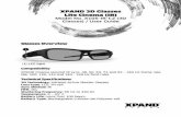 XPAND 3D Glasses Lite Cinema (IR) Model No. X105-IR-C2 (3D ...xpandvision.com/dms/document/dms/text/2016/08/02/... · Do Not Use 3D Glasses for other purposes than viewing 3D visual