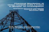 Chemical Stockpiles at Union Carbide India Limited …The city of Bhopal, in Madhya Pradesh, central India, suffered the world’s worst ever industrial disaster in December 1984,