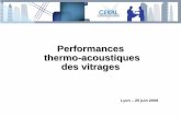 Performances thermo-acoustiques des vitrages · 4/12/4 mm = Rw 30 dB (-1;-4) performances thermo-acoustiques Simple et double vitrage. performances thermo-acoustiques •aujourd’hui