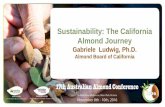 Sustainability: The California Almond Journey...2018/08/11  · The Scope of the California Almond Industry • Spanning 500 miles (800 km) throughout the Central Valley – 2015: