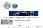 Endoleak management after EVAS Lessons learned · •EVAS procedure has matured since launch 2013 and shows excellent outcomes adopting procedural best practices •Type II EL after