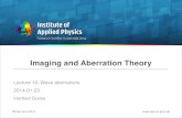 Imaging and Aberration Theory - uni-jena.de...Imaging and Aberration Theory Lecture 10: Wave aberrations 2014-01-23 Herbert Gross Winter term 2013 2 Preliminary time schedule 1 24.10.