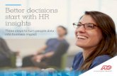 Better decisions start with HR insights - ADP...data to make better decisions. But you risk undermining all your efforts if you’re not concentrating on the right ones. When HR leaders