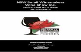 NSW Small Winemakers Wine Show Inc. Results.pdf · 2019-08-29 · NSW Small Winemakers Wine Show Inc. 28th Annual Wine Show 2019 RESULTS Proudly Supported by ... Tyrells Wines, Hunter