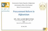 Procurement Reform in Afghanistan › wp-content › themes... · Part of the World Bank report on Afghanistan, May 2017 World Bank Report . National Budget 1397 (2018 ) Total Budget