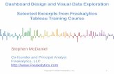 Dashboard Design and Visual Data Exploration Selected Excerpts …€¦ · – “SAS for Dummies” • Co-Founder of Freakalytics, LLC – Freakalytics is a Tableau Education Partner