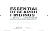ESSENTIAL RESEARCH FINDINGS - SAGE …...4 Essential Research Findings in Child & Adolescent Therapy The limitations of research Of course, there are many good reasons why child therapists
