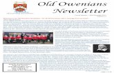 Old Owenians Newsletter...Old Owenians Newsletter Fourth Quarter—18th December 2013 Edition 12 Welcome to our Old Owenians Newsletter—for all Old Owenians, with a message from
