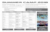 Summer Camp 2018 - reyesmartialarts.comreyesmartialarts.com/.../calendario-summer-camp-v2.pdf · environment for your kids. Weekly tuition is due on the ﬁrst day of the week (Monday).