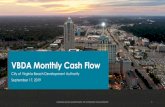 VBDA Monthly Cash Flow · 2019-10-17 · Beginning Cash $4,806,535 • Significant Cash Receipts $1,031 of monthly interest income $500,000 transfer of EDIP Appropriations • Significant