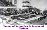 Treaty of Versailles & League of Nations · The Treaty of Versailles redrew the map of Europe and the Middle East New nations were created from territory taken from Russia (who left