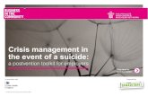 a postvention toolkit for employers · 2020-05-10 · Suicide by numbers: Suicide by age and gender: Risk factors In 2015 suicides were 4,820 registered in England. This corresponds