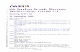 OASIS€¦ · Web viewWeb Services Dynamic Discovery (WS-Discovery) Version 1.1. Working Draft 01. 24 September 2008. Specification URIs: This Version:  ...