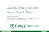 Binary Search Trees - GitHub PagesBinary Search Trees. CS350: Data Structures Introduction to Binary Search Trees • A binary search tree is a binary tree that stores keys (or key-element