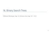 16. Binary Search TreesBinary search tree A binarysearchtree is a binary tree that fulﬁls the searchtreeproperty: Every node v stores a key Keys in left subtree v.left are smaller