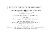 The Portage District Library Board Meeting · The Portage District Library Board Meeting will be held on March 26, 2012 at 6:00 p.m. at the Portage District Library ... that Klien