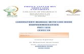 KINGDOM OF SAUDI ARABIA Laboratoual LABORATORY MANUAL WITH LOG BOOK BIOPHARMACEUTICS ... · Laboratoual LABORATORY MANUAL WITH LOG BOOK BIOPHARMACEUTICS PHT- 414 LEVEL IX Course Cotor