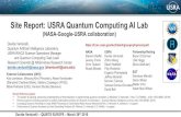 Site Report: USRA Quantum Computing AI Lab · 2019-04-10 · Site Report: USRA Quantum Computing AI Lab (NASA-Google-USRA collaboration) ... Leveraging Quantum Annealing for Large