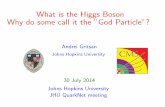What is the Higgs Boson Why do some call it the ”God Particle”? · 2016-10-18 · What is the Higgs Boson Why do some call it the ”God Particle”? Andrei Gritsan Johns Hopkins