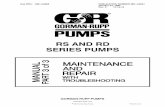 RS AND RD SERIES PUMPS · list for your pump. This Maintenance and Repair Manual provides troubleshooting and maintenance instructions re quired to properly diagnose operational problems,